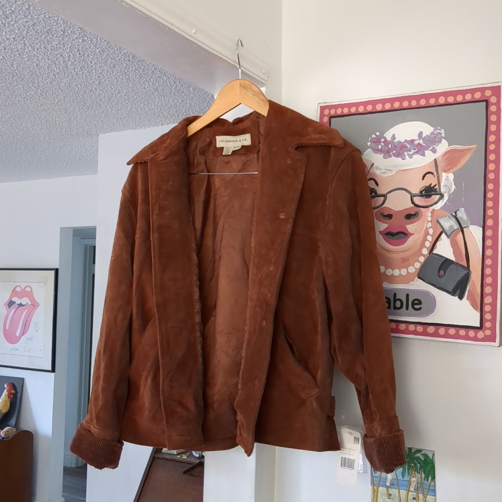 Women's NWT Colebrook & Co. Jacket Sz S.BROWN SUEDE Leather
